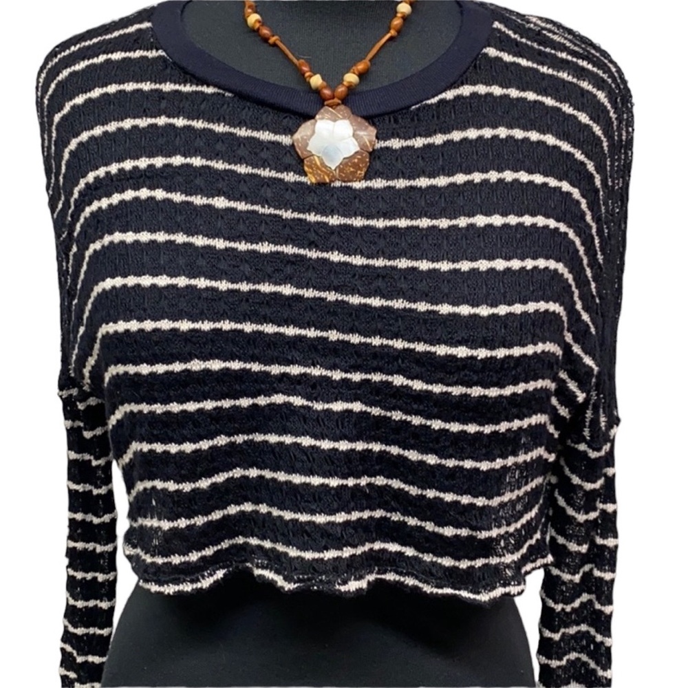 Soprano Striped Crop Blouse